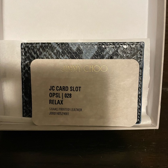 Brand new Jimmy Choo cardholder in blue snakeskin print - Picture 3 of 3